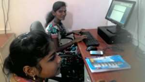 Young women in Computer training centre