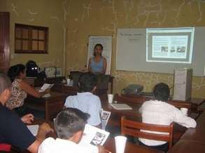 Nicaraguan teachers being trained in horticulture