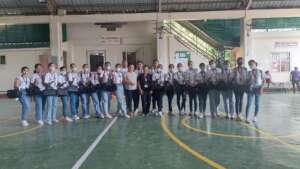 with officials of the barangay near the university