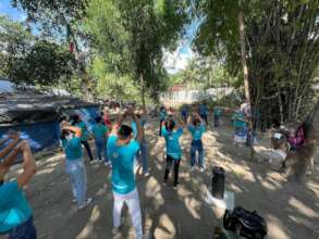 student nurses on their way to serve the community