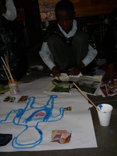 Children draw body maps exploring their lives