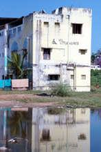 the building after waters had receded.