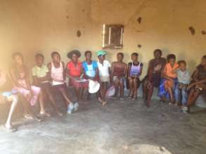 In circle of conversation with girls on menstruati