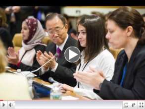 Secretary Ban Ki-Moon with Syrian Refugee