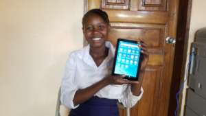 Mariama with her new kindle