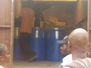 Drums arriving in Freetown