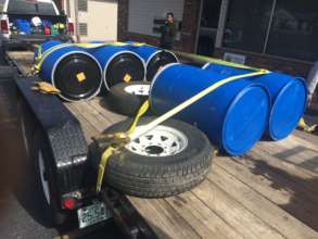 Drums of supplies on their way