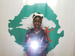 Aminata with her new solar light