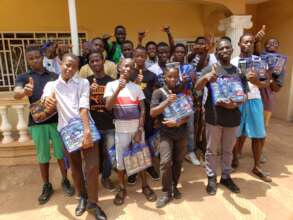 Attendees with their care packages