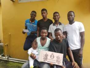 Students with their new chess game