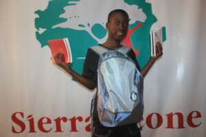 David with his school supplies received last year