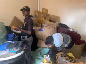 Donated School Supplies to be Organized