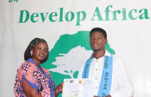 Richard with his computer training certificate
