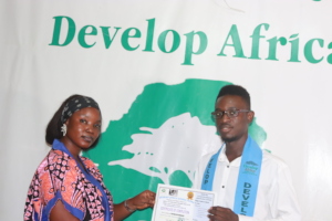 David with his Computer Training Certificate