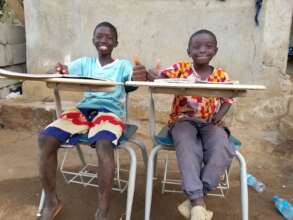 Joshua & Jonathan with their new desks