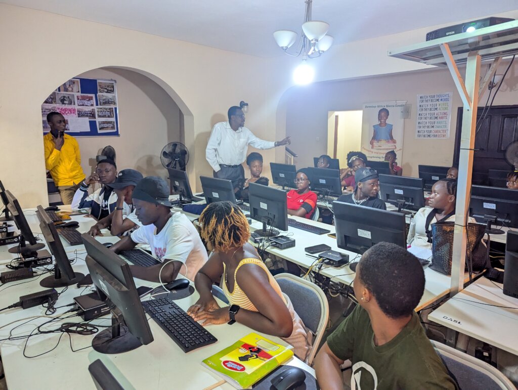 Mr. Emeka speaking to the Computer Class