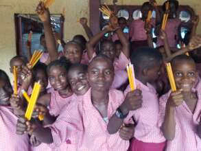 Pencils distributed at Pentecostal Primary School