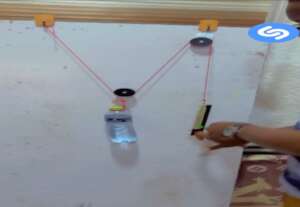 Photograph of a simple pulley system machine