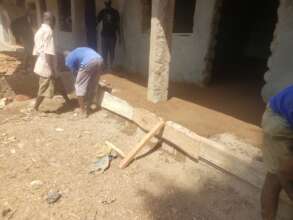 Preparing to lay cement