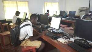 Moses in the Kamakwie Computer Lab