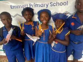 Emmett students all smiles with new pencils