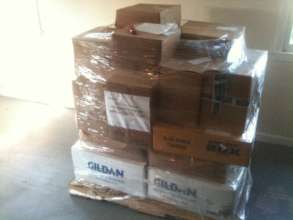 pallet of school supplies