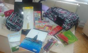 The kit is full of stationeries