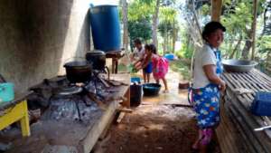 Water tank at Carataya Elementary next to kitchen