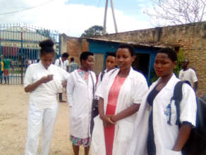 Claudine (far right) with fellow nursing students