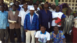 Emile Bobozi with traditional healers of Djamde.