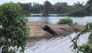 homes submerged by flood waters