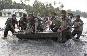 Army evacuating people