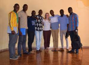 The new team at MindLeaps Guinea & volunteer Julia