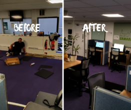 Our phone room, before and after.