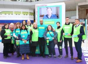 Volunteers at train station