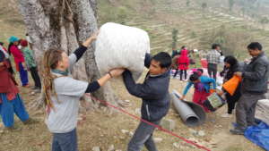 Our team at a previous blanket distribution