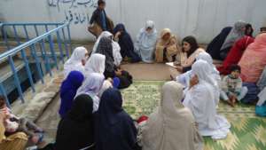 Young women receiving training from Aware Girls
