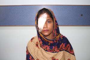Mehwish after receiving her corneal transplant