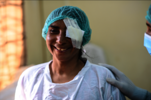 Jubilant Aasiya post cataract surgery