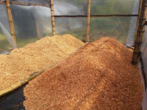 Drying mulch from discarded wood