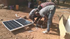 solar panels powering pump