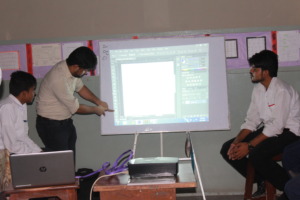Our hearing-speech impaired trainer Waqas teaching