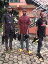 Students getting ready for a school