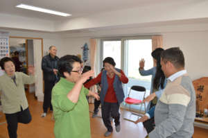Local residents dance in Nepali style