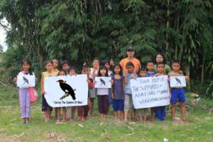 Chilfren message for saving Nias Hill Myna