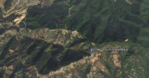 Aerial view of the school's mountainous location