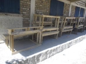 New school benches built for 20 children to study