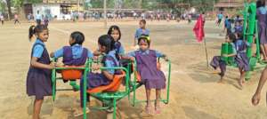 children playing at the ground built