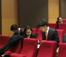Students prepare for the competition.