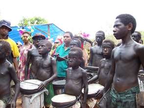 Papua New Guinea Children Druming at Opening of ne